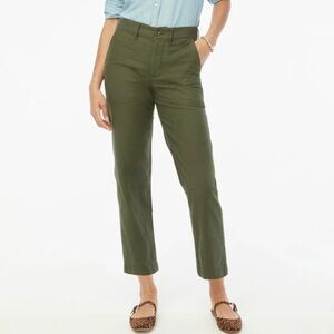 J.Crew‎ Cotton Camp Pants Women's Green Tapered Leg Size 14 NWT